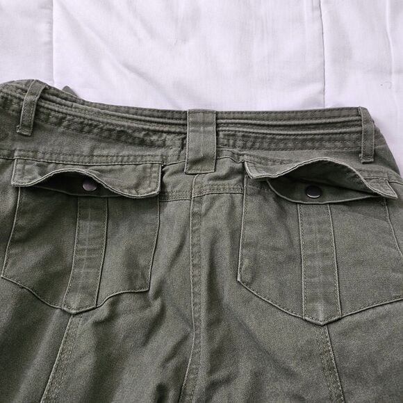 Brandy Melville Kim Cargo Pants 27 Green Adjustable Waist Drawstring Y2K Relaxed - Picture 8 of 11